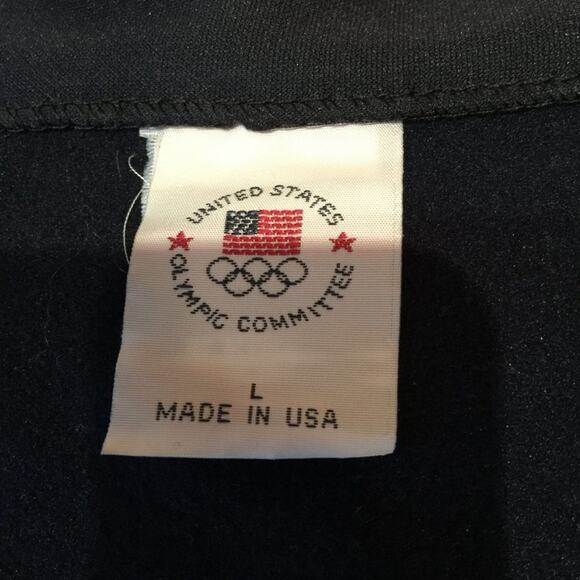 USA Olympic Committee Men's Track Jacket Long Sleeve Full Zip Solid Black Large - Picture 6 of 7